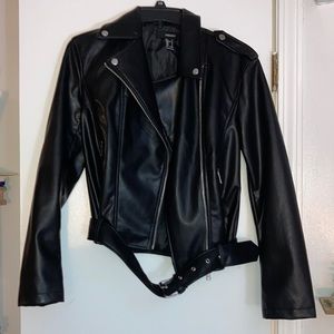Black leather jacket